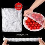 100-Pack Reusable Elastic Food Storage Covers - Transparent Stretchable Plastic Bowl Plate Seal Wrap, Unscented, Perfect Alternative To Aluminum Foil And Cling Film - Image 3
