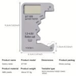 Bt189 Digital Battery Tester Lcd Display Aa/Aaa/9V/1.5V Button Cell Battery Capacity Check Detector Capacitance Diagnostic Tool, Battery Tester Digital, Lithium Battery Capacity Tester, Button Battery Tester, Battery Capacity Indicator, Battery Tester Automotive, Battery Testing Tool, Voltage Measurement Device, Portable Device, Compact Tester, Reliable Tool, Accurate Measurement, Capacitance Checker, Aa Aaa Tester, Diy Enthusiasts, Electronics Hobbyists - Image 2