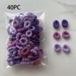 40/60Pcs Colorful Jersey Hair Bands For - High Elasticity, No Damage, Braided Ponytail Holders, Hair Ties With Bow & Beaded Details - Perfect For Homecoming, Boho & Sweet Styles, Hair Accessories For - Image 7