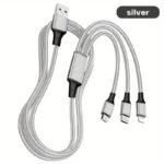 3-In-1 Fast Charging Usb Cable, Nylon Braided, For Iphone 14 13 12 Pro Max Xs Max Charger Cable For, Redmi, Oneplus, Xiaomi Usb C Mobile Phones, S20A13 S10 Note 20 10 9 Moto Android Type-C Cable For Apple Android, A Halloween Gift - Image 11