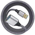 1Pc Durable Nylon Braided Usb 3.0 Extension Cable, 3.05Meter/201.17Cm/100.58Cm/48.77Cm, Type A Male To Female, 5Gbps High-Speed Data Transmission, Compatible With Desktop, Laptop, Keyboard, Mouse, External Hard Drives, Printers, Gamepads, Cameras, Projectors - No Power Loss, Long-Lasting Plug Stability - Image 11