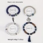 4Pcs Bohemian Tree Of Life & Feather Wing Pendant Bracelets - Handmade Acrylic Couples' Bangle With Tassels, Boho Style Jewelry For Men & Women, Romantic Gift Idea, Bohemian Jewelry, Handcrafted Bracelets - Image 2