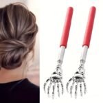 1Pc Stainless Steel Extendable Back Scratcher - Telescopic Adjustable 21.08-57.91 Cm With Ergonomic Rubber Handle, Portable Manual Itch Relief Tool For Elderly & Adults, Perfect Gift For Thanksgiving Christmas Birthdays, Personal Care Accessory | Sleek Metallic Finish | Durable Construction - Image 6