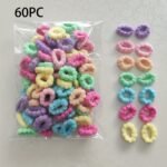 40/60Pcs Colorful Jersey Hair Bands For - High Elasticity, No Damage, Braided Ponytail Holders, Hair Ties With Bow & Beaded Details - Perfect For Homecoming, Boho & Sweet Styles, Hair Accessories For - Image 14