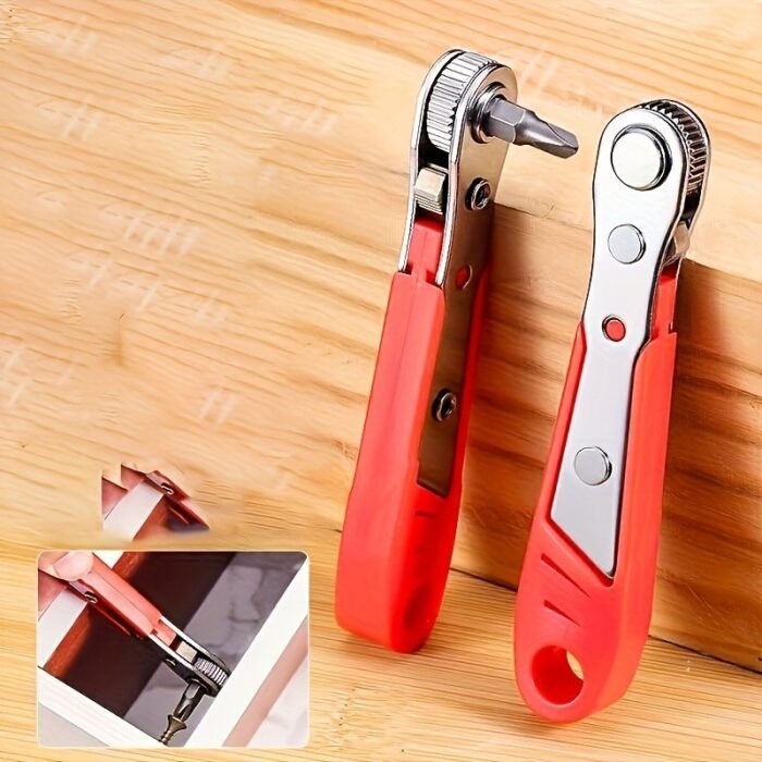 Wrench Handle For Narrow Spaces, Front And Rear, Elbow Wrench, Right Angle Bend, Phillips Screwdriver, Steel Material, Red, Requires Assembly, Non-Electric, No Battery Required, Suitable For Industrial And Scientific Use - Image 6