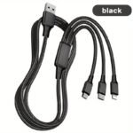 3-In-1 Multi-Functional Usb Flash Charging Cable - Compatible With Iphone 14, 13, 12 Pro Max, Xs Max,, Redmi, One Plus, Usb-C Mobile Phones With Type-C And Micro Usb Connectors - Image 3