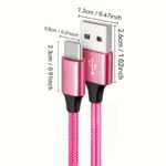 Tzlrxl 60W Usb-C Fast Charging Cable - Durable Nylon, Multiple Lengths (100.58Cm/201.17Cm/3.05Meter) For, Oneplus, Xiaomi & More - Flat Design With Frosted Finish - Image 2