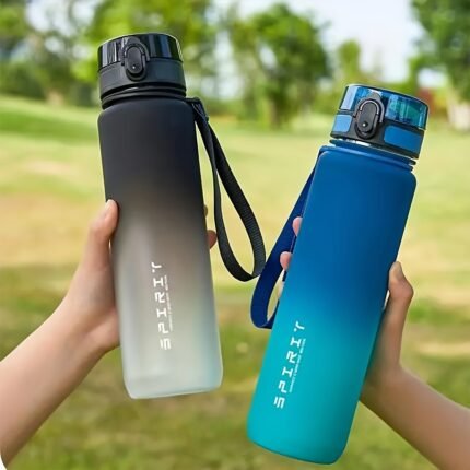 1L Gradient Sports Water Bottle - Stylish Outdoor Space Cup With Large Capacity, Durable Pc Material, Hand-Wash Only, Ideal For Hiking And Camping, Camping Backpack