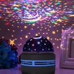 Rgb Star And Moon Projector Night Light | Usb-Powered Multi-Color Galaxy Effects With Rotating Stars, Crescent Moon & Stars | Ideal For Bedroom, Gaming Room, Home Theater, Weddings, Christmas & Halloween Decor | No Battery Needed, Home Theater Lighting | Cylindrical Light Projector | Durable Plastic Casing, Moon And Stars Decor