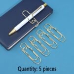 1Pc/5Pcs Metal Love Creative Paperclip Style Pen Holder, Simple Portable Student Notebook Holder Accessories Round Ballpoint Pen Clip - Image 11
