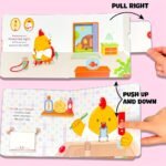 Rooster'S Early Wake-Up Lift-The-Flap Books, Good Wake - Up Habit Formation For Kid, Cute Illustration Style, Interactive Picture Push-Pull Book, By The Artist, Early Education Enlightenment, Best Birthday Gift, Bear Tale - Image 6