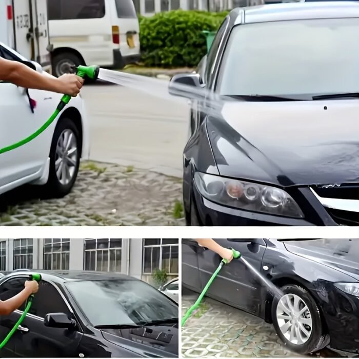 1 Set "High Pressure Garden Hose With Spray Nozzle - Heavy Duty Pvc Water Hose For Car Washing, Lawn Irrigation & Cleaning, 7.62Meter/15.24Meter/30.48Meter Length Options (7Spray Patterns)" - Image 4
