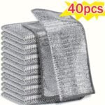 40/20/10-Pack Multi-Purpose Miracle Metal Cleaning Cloths, Enlarged Dishwashing Scrub Pads For Kitchen, Suitable For Wet And Dry Use With Mesh Microfiber ? Ideal For Metals, Cookware & Utensils - Image 7