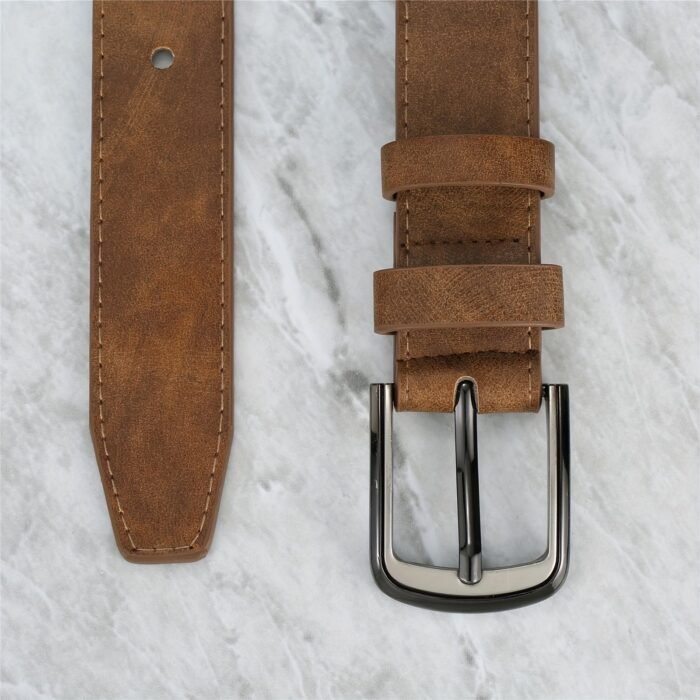 Stylish Wide Stitching Alloy Buckle Belt For Men - Durable, Adjustable, And Comfortable Accessory For Jeans And Trousers - Perfect For Daily Wear, Sports, And Casual Occasions - Image 8