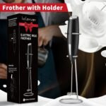 1Pc Lalayuan Electric Milk Frother & Whisk - Handheld Portable Foam Maker With Stainless Steel Teapot, Coffee & Chocolate Making, Aa Battery Operated (Not Included) For Home Kitchen, Christmas Gifts, Office Use, Office Drink Mixer, Sleek Design, Durable Kitchen Tool - Image 5