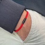 1Pc Unique Men'S Rope Braid Red Thread Magnetic Attraction Couple'S Bracelet - Men Jewelry - Stylish Father'S Day Gift Idea For Him