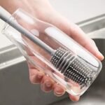 Versatile Long-Handled Silicone Brush For Cups & Bottles - Reusable, Ideal For Kitchen, Bathroom, Car Cleaning, Bathroom Cleaning Tools