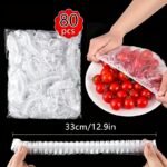 80Pcs/300Pcs Reusable Elastic Food Covers - Adjustable Plastic Bowl Lids For Freshness & Safety, Kitchen Storage Bags (33.3Cm X 12.99In), Keep Fruits And Food Fresh!, Food Preservation | Elastic Edge Covers | Secure Closure, Food Storage - Image 3
