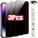3-Pack Glossy Anti-Spy Glass Screen Protector For Iphone 11/12/13/14/15 Pro Max/X/Xs/Xr/Xs Max, High Strength, Anti-Scratch, Anti-Fingerprint, Oil Stain Resistant, Perfect Touch Feel - Image 4