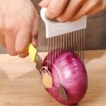 Stainless Steel Multi-Use Kitchen Tool - Onion Slicer & Meat Tenderizer, Ideal For Vegetables & Fruits, Ergonomic Grip Handle