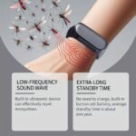 Black Electronic Mosquito Repellent Wristband ? Comfortable Fit, Physical Insect Deterrent, Non-Toxic, Unisex Design For Fishing & Outdoor Activities, Includes 2 Button Batteries, Unisex Wristband | Stylish Bracelet | Modern Wearable | Physical - Image 4