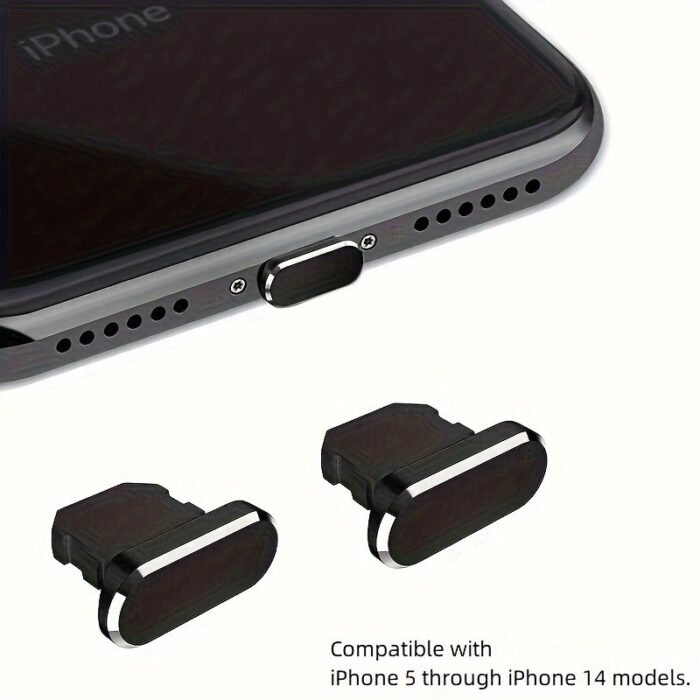 2 Pcs Aluminum Alloy Anti Dust Plug For Iphone 13 12 Mini 11 Pro Max Xs 8 Plus Ipad Airpods Apple Series Lightning Port Cover - Image 5