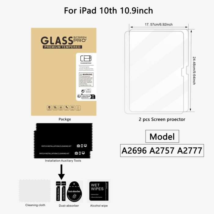 This Is A Pack Of 2 Tempered Glass Screen Protectors For Ipad Models Including The 11Th, 10Th, 9Th, 8Th, 7Th, 6Th, 5Th, Air 7, Air 6, Air 5, Air 4, Air 3, Mini 7, Mini 6, Mini 5, And Mini 4 (2018/2020/2019/2020/2022/2023/2024/2025) Pro/Air (7.9/8.3/9.7/10.2/10.5/10.9/11) Inches, Offering Scratch Resistance, 9H Hardness, And High Definition Clarity. - Image 7