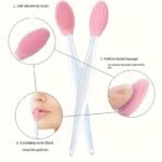 1Pc Pink Silicone Nose Brush - Dual-Sided Soft Exfoliating & Massaging Facial Cleaner, Blackhead Removal Tool For Smooth Skin, Formaldehyde-Free, Ideal For Men & Women'S Home Care - Image 2