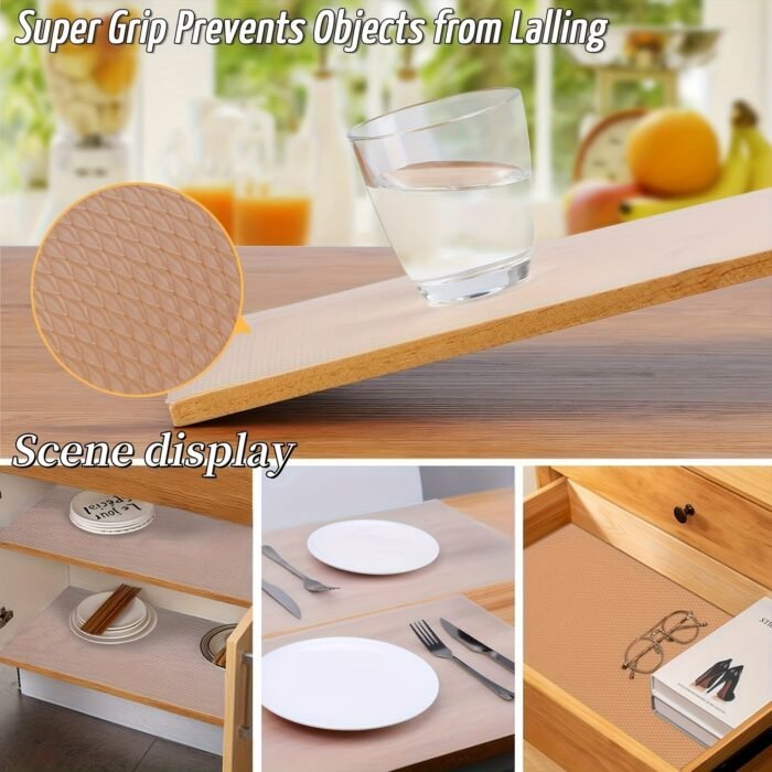 1 Roll Waterproof & Eva Cabinet Drawer Liner Mat - Oil/Water/Stain Resistant, Non-Slip Kitchen Organizer For Refrigerator Shelves, Drawers, Countertops - Easy To Clean Household Storage Supplies, Shelf Liners - Image 14