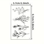 30Pcs Black Heart Ecg Butterfly Line Sketch Feather Star Moon Text Pattern Temporary Tattoo Stickers, Waterproof Fake Tattoos For Fingers, Wrists & Collarbone Art, Suitable For Party Makeup - Image 4