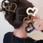 A Set Of 1/2/4 Heart-Shaped Hair Clips - Cute And Minimalist Plastic Hair Accessories For Women, Medium-Sized With Strong Grip And Durability, Perfect For Hairstyle Matching.