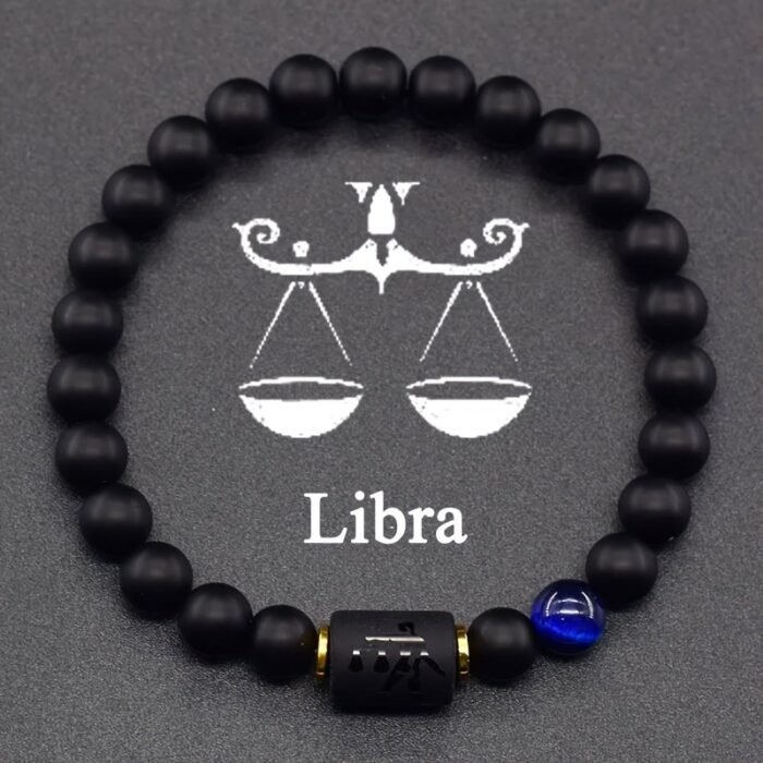 Natural Stone Elastic Bracelet - 12 Zodiac Signs, Card Design For Couples, Perfect Valentine'S Day Or Birthday Gift - Image 14