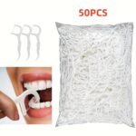 50/150Pcs Dental Flosser, Deep Cleaning Dental Floss For Proper Oral Care, Portable Disposable Hygienic Flosser For Trave