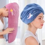 1Pc Magic Microfiber Hair Drying Towel - Quick Dry Shower Cap Turban For Women & Girls, Soft Polyester Fiber Bath Hat, Super Absorbent Lady Head Wrap With Button Closure, Shower Cap For Hair Drying - Image 12