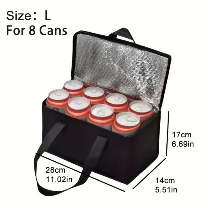 1Pc Insulated Cooler Bag For Drinks And Lunch - Portable And Durable Aluminum Foil Material - Keep Your Food And Drinks Fresh And Cold All Day, Lunch Bag | Stylish Insulated Bag | Durable Handle Bag, Lunch Bag - Image 6