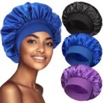 2022 New Women'S Hair Cap For Curly And Straight Hair With Wide Brim Elastic Band Sleep Bonnet - Image 2