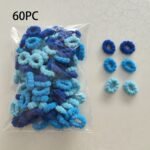 40/60Pcs Colorful Jersey Hair Bands For - High Elasticity, No Damage, Braided Ponytail Holders, Hair Ties With Bow & Beaded Details - Perfect For Homecoming, Boho & Sweet Styles, Hair Accessories For - Image 16
