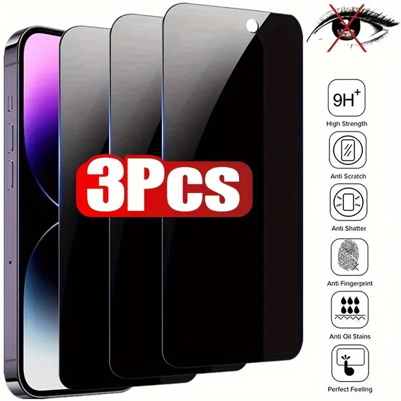 product-fancy-79f05e3e-68a3-4575-b594-30588405bdda.jpg 3-Pack Glossy Anti-Spy Glass Screen Protector For Iphone 11/12/13/14/15 Pro Max/X/Xs/Xr/Xs Max, High Strength, Anti-Scratch, Anti-Fingerprint, Oil Stain Resistant, Perfect Touch Feel - Image 1