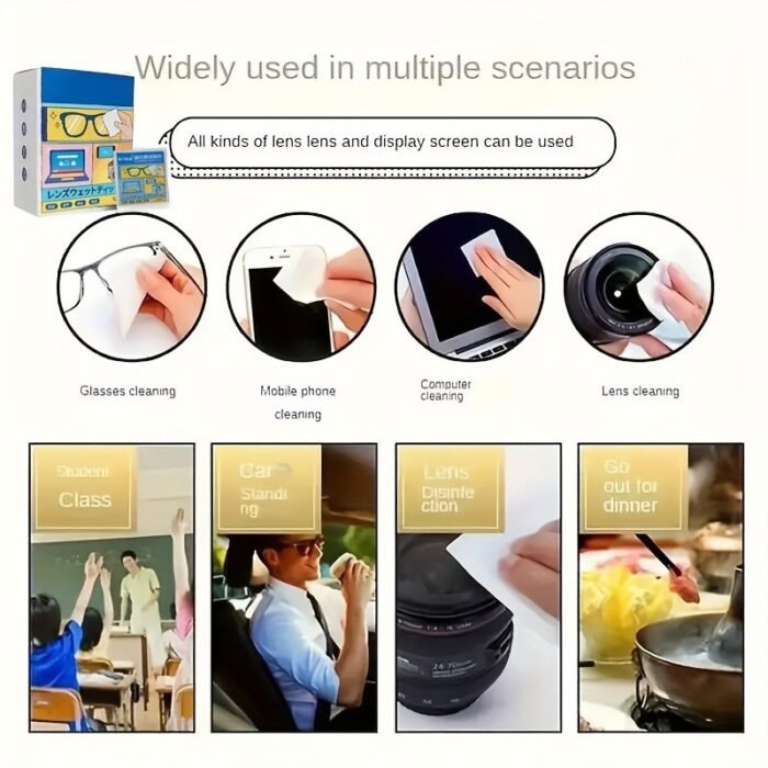 100Pcs Glasses Cleaning Wipes, Disposable Glasses Cloth Wipes, Glasses Paper Wipes, Clean Glasses And Mobile Phone Screens And Lenses - Image 5