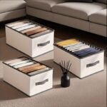 1/3Pcs Foldable Drawer Storage Basket, Non-Woven Fabric, Pants Underwear Socks Bra Organizer Storage Box, Father'S Day Gift, Drawer Organizer | Multifunctional | Lightweight, Clothes With Handle Nylon Drawer Storage Bag, Divided Clothes Wardrobe Layered Isolation Storage Box, Suitable For Organizing Home And Moving, Clothes And Bedding, Laundry Organization And Storage, Space-Saving Home Solution - Image 6