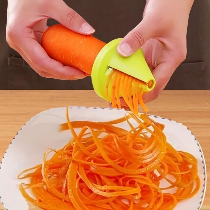 1Pc Vegetable Slicer - Heavy-Duty Plastic Construction, Efficient Cone Design For Carrots, Cucumbers, Potatoes, Beet - Quick Prep Time, Uniform Slices & Shreds - Compact Kitchen Gadget For Home & - Easy To Clean & Space-Saving Storage, Carrot Shredding, Coneshaped Slicer, Easyclean Material, Food Preparation, Ergonomic Handle, Sturdy Construction, Fruit Peeler, Cooking Enthusiasts - Image 1