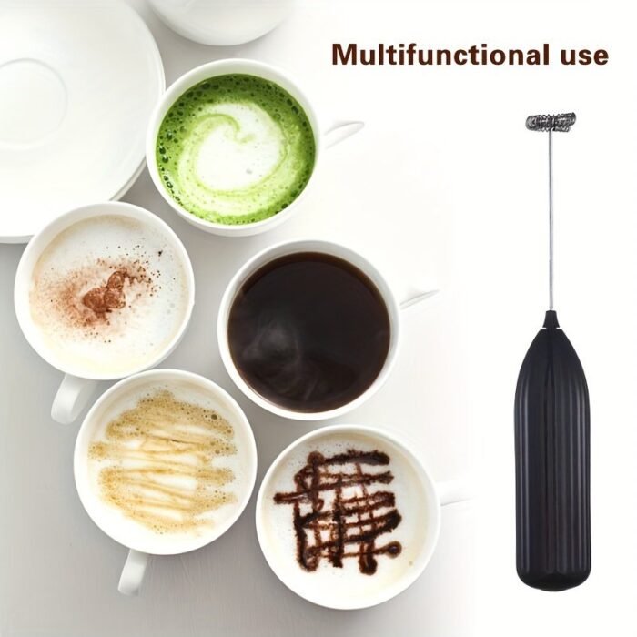 1Pc Lalayuan Electric Milk Frother & Whisk - Handheld Portable Foam Maker With Stainless Steel Teapot, Coffee & Chocolate Making, Aa Battery Operated (Not Included) For Home Kitchen, Christmas Gifts, Office Use, Office Drink Mixer, Sleek Design, Durable Kitchen Tool - Image 2