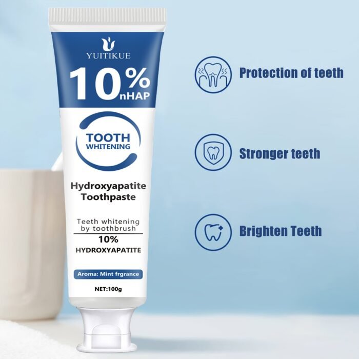 Hydroxyapatite Toothpaste, 10% Hydroxyapatite Whitening Tooth, Peppermint Essential Oil Deep Cleaning Paste, Fresh Breath Strengthen Dental Care, Basic Cleaning, Suitable For Everyone - Image 6