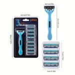 2 Handles + 24/26 Blades / Men'S And Women'S Manual Safety Razor With 3/6 Layers Of Stainless Steel Hair Removal Shaver Blade Replaceable Shaving Head Shaving Tool - Image 10