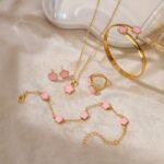 Lucky Clover Bracelet, Necklace, Earrings, Bracelet, Ring Set Of Five - Image 8