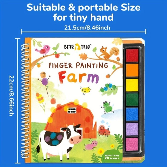 Magic Farm, 30+ Farm Animals Scenes, Diy Coloring Book For Finger Painting, Toys, Crayola Color Wonder Mess Free Fingerprint Ink Painting Activity Set, Finger Painting Alternative, Toddler Coloring, Travel Activity, Gift For Toddlers, Classroom Resources Primary, Colouring Books, Bear Tale? - Image 2