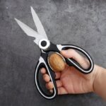 Multi-Purpose Kitchen Shears - Sharp Stainless Steel Food Scissors For Cutting Meat, Fish, And Bones, Ergonomic Black Handles, Ambidextrous Design, Ideal For Home Use, Bbq Essentials, And More, Food Scissors | Serrated Edge Scissors | Durable Kitchen Scissors - Image 3