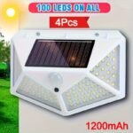 1/2/4/6/8Pcs 100 Led Solar Wall Lights Outdoor Solar Lights Pir Motion Sensor Solar Powered Sunlight Lamps Courtyard Lights Super Bright, 3 Modes Solar Motion Lights Outdoor, Solar Fence Lights Safety Lights For Garden Yard Outside - Image 14