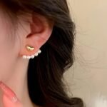 1 Pair Pearl Earrings Simple 1 Pair Vintage-Inspired Ladies Pearl Earrings - Stainless Steel Ear Needles, Faux Pearl Decor, Simple & Elegant Design For Daily, Party Occasions, And Valentines Day Gifts - Alloy Material, No Plating - Image 4