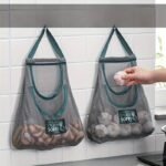 Versatile Kitchen Storage Mesh Bag - Wall-Mounted Organizer For Fruits, Vegetables, Ginger & Garlic | Essential Home Accessory